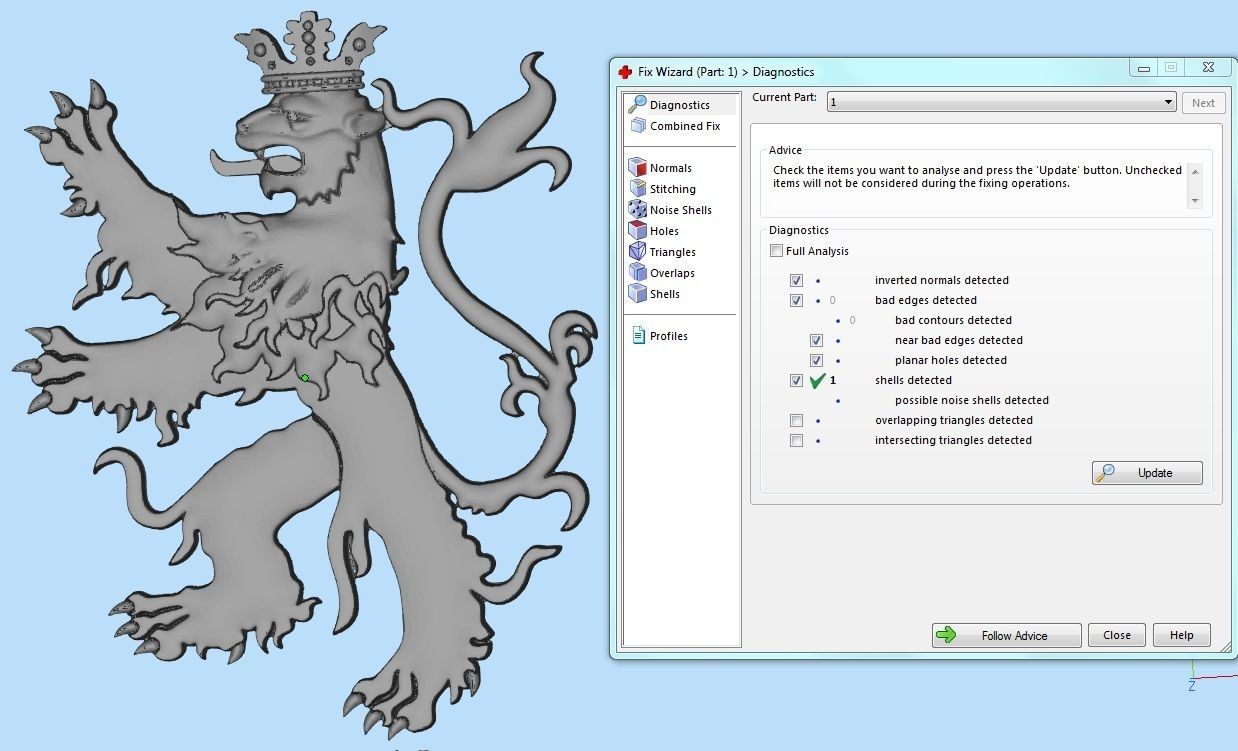 LION HERALDIC with one tail and with two tails  3D print model_8