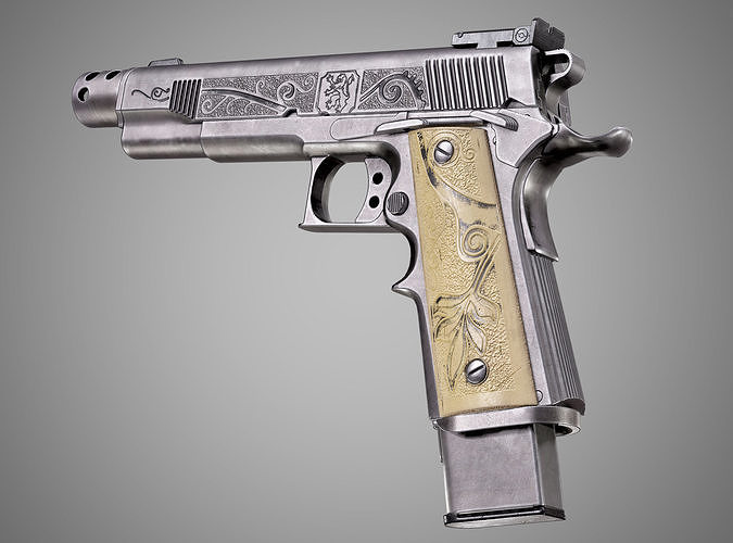 Safari Arms Matchmaster Custom 1911 Pistol AAA PBR Game Ready Low-poly 3D model