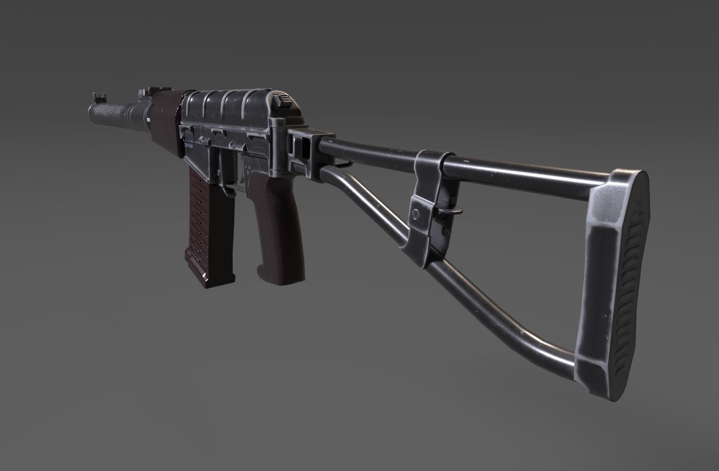 as-VAL rifle Low-poly 3D model_9