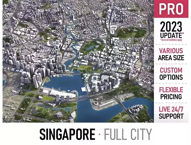 Singapore Low-poly 3D model