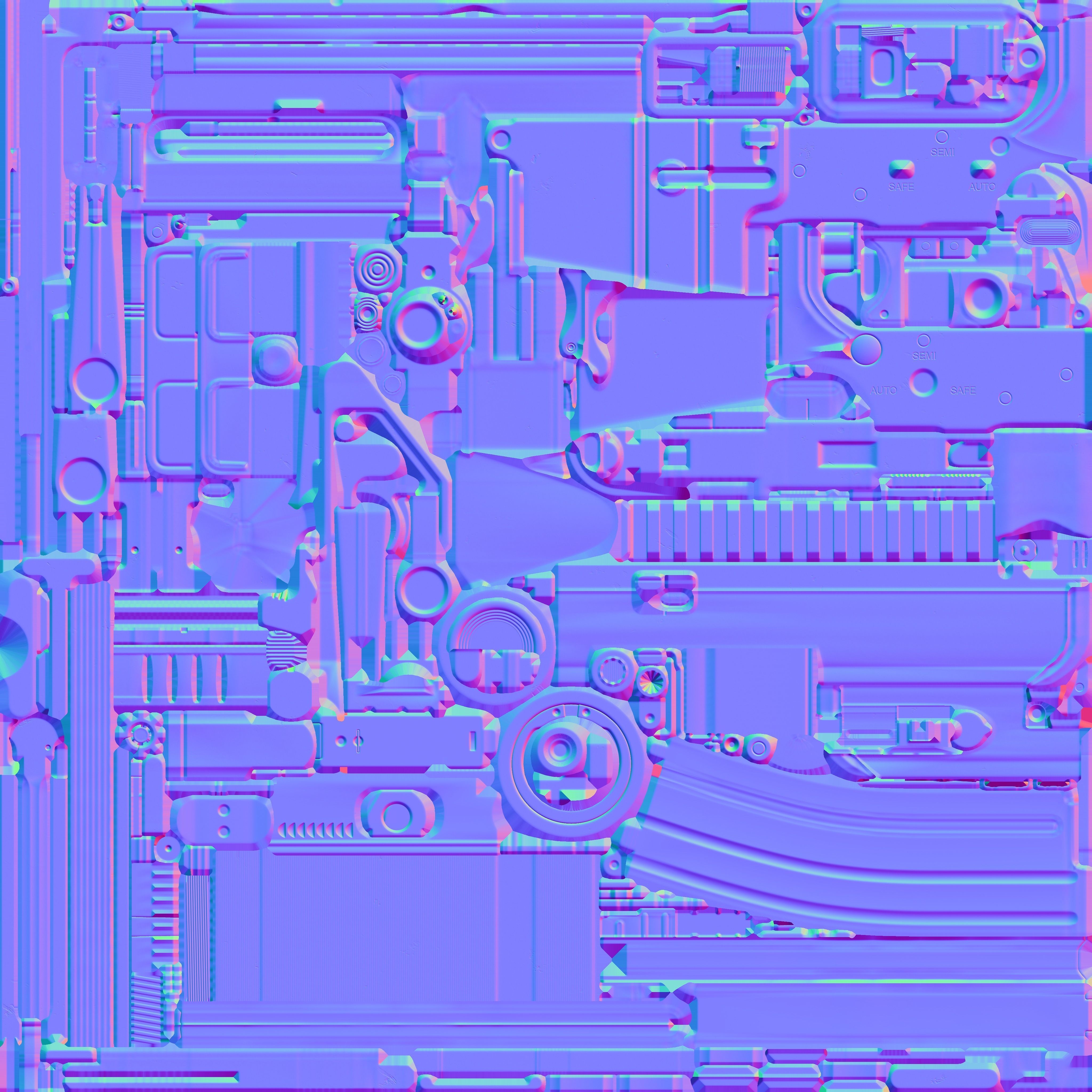 M16 RIFLE Low-poly 3D model_16