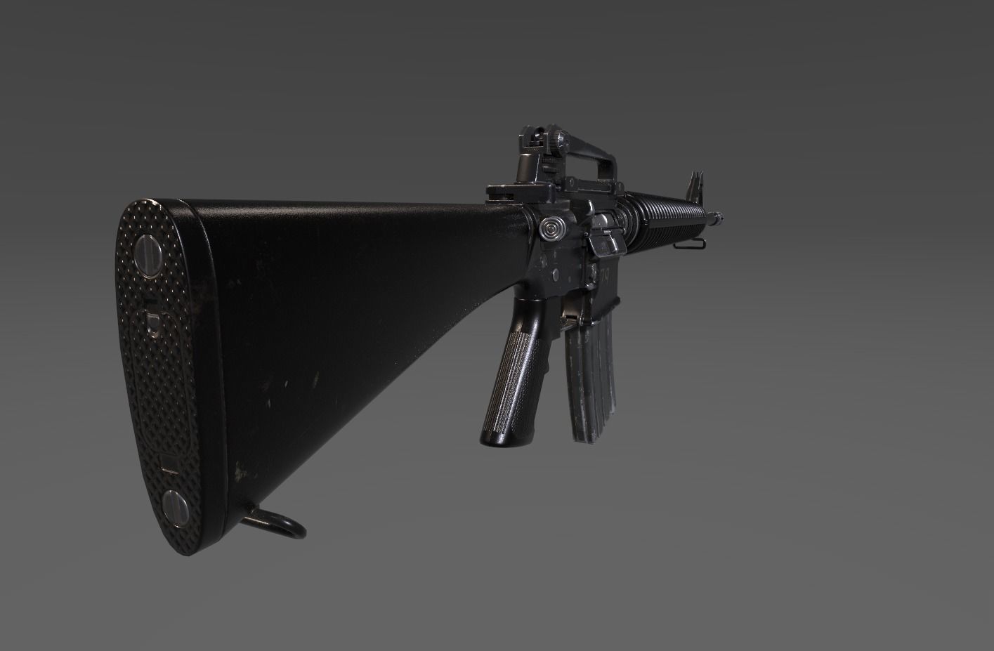 M16 RIFLE Low-poly 3D model_5