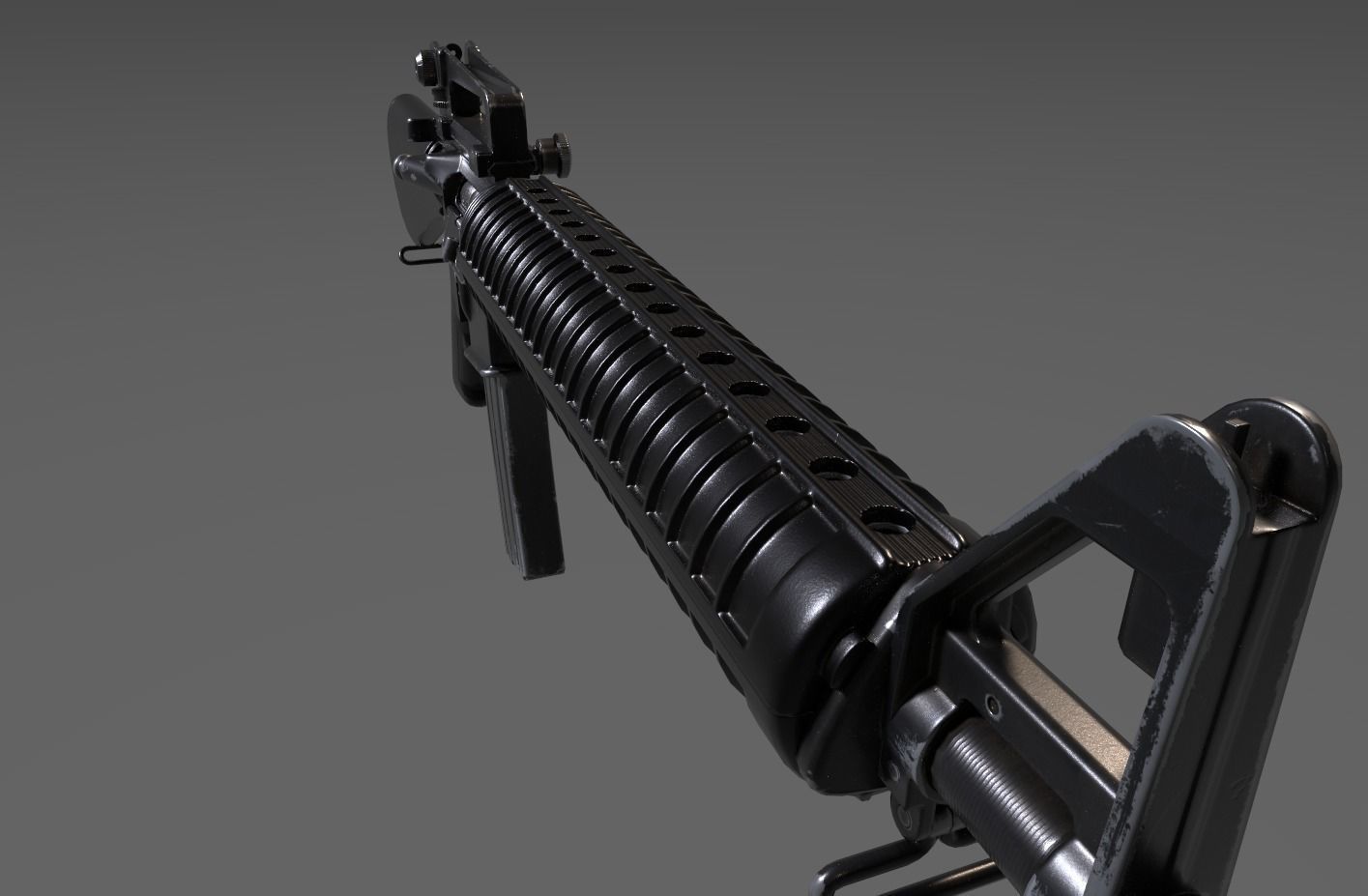 M16 RIFLE Low-poly 3D model_10