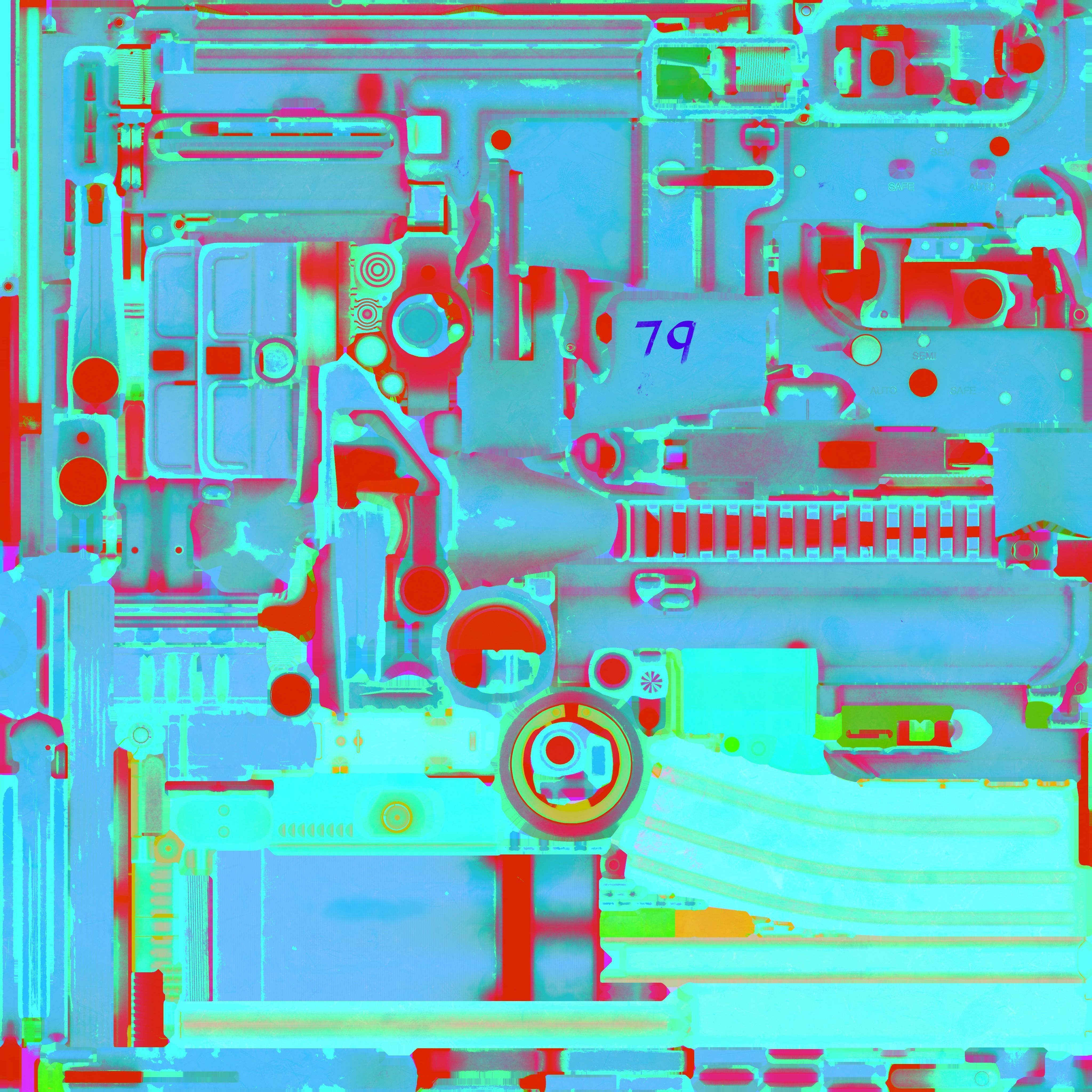 M16 RIFLE Low-poly 3D model_15