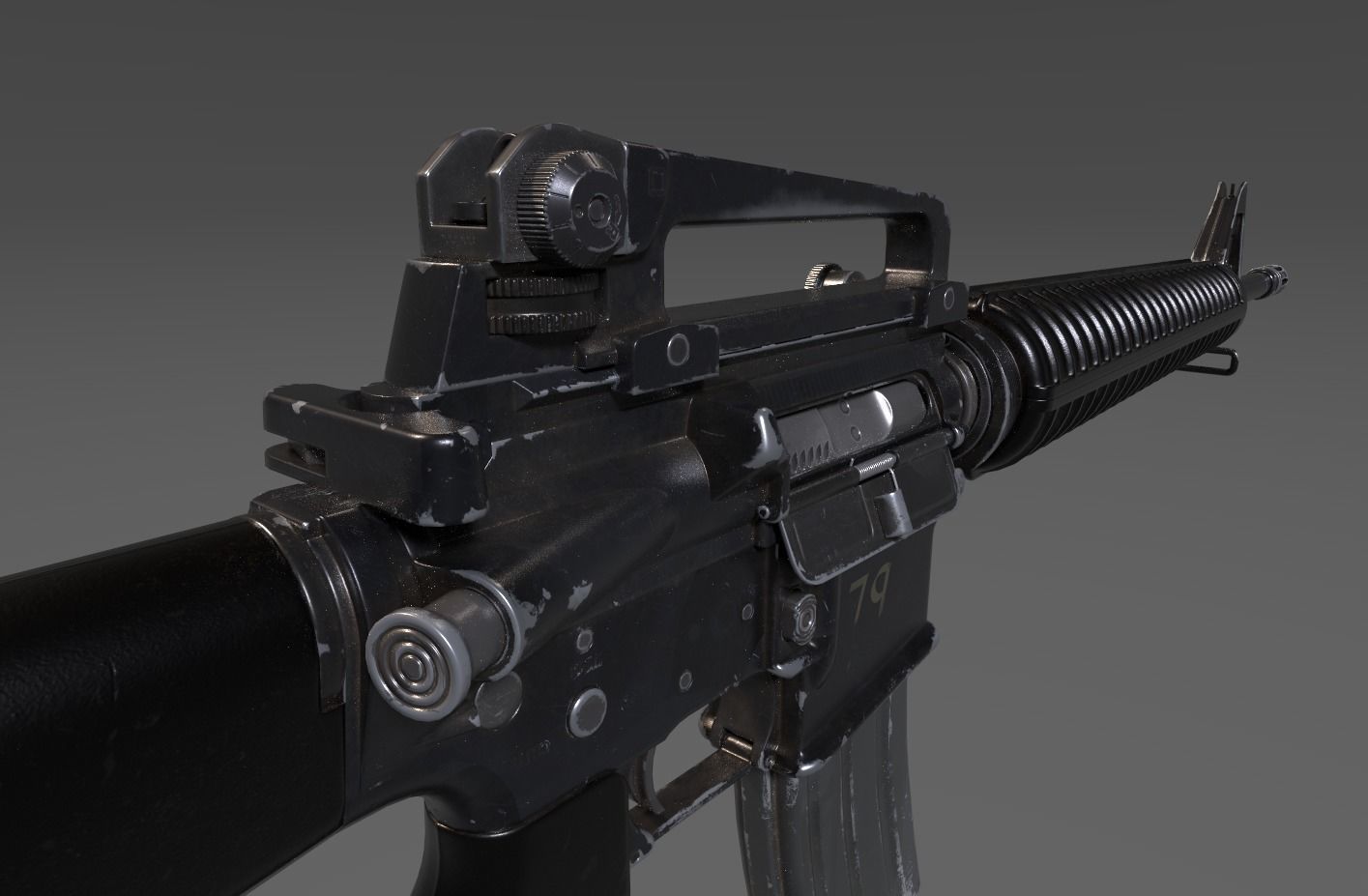 M16 RIFLE Low-poly 3D model_8