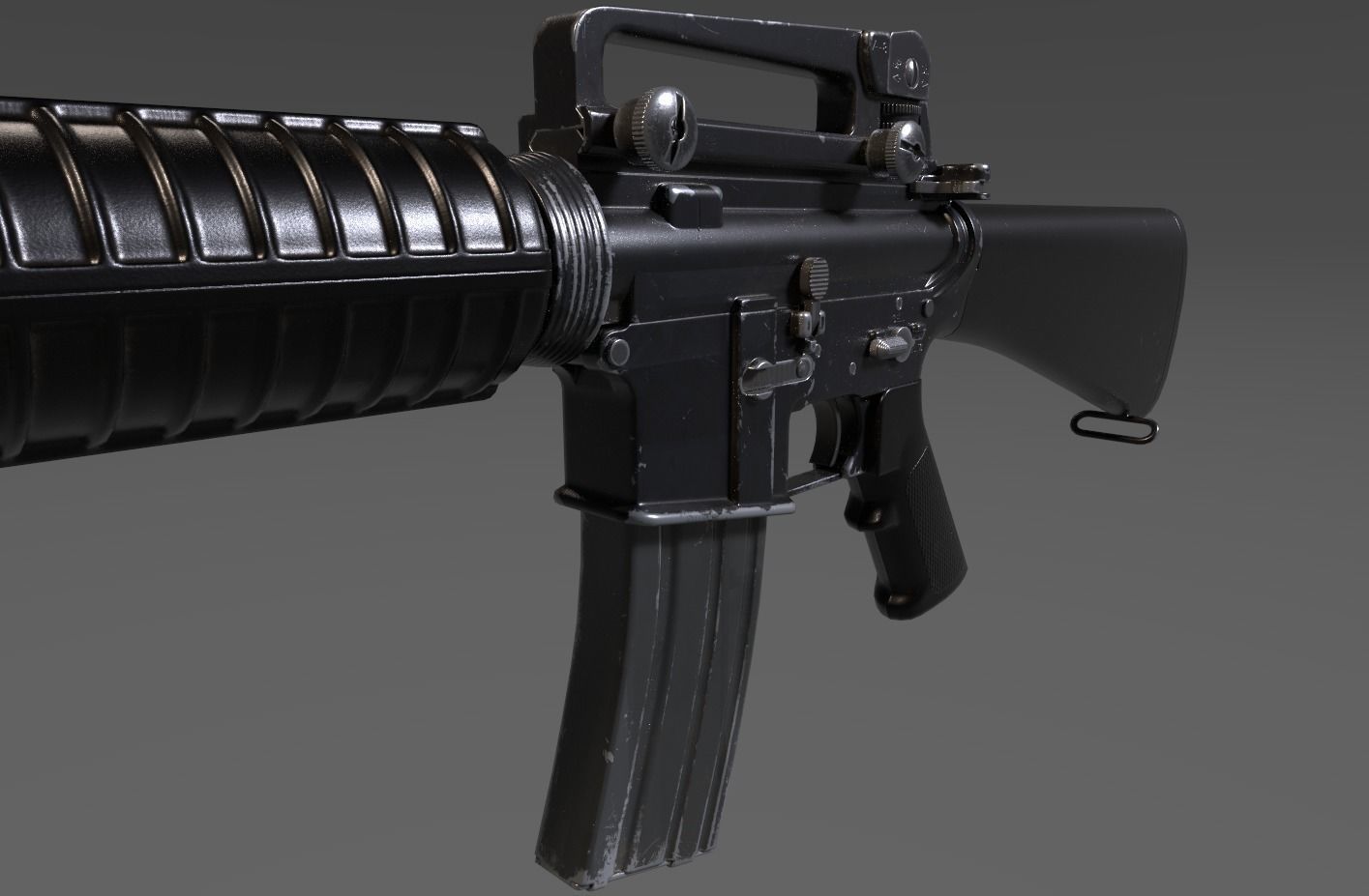 M16 RIFLE Low-poly 3D model_1