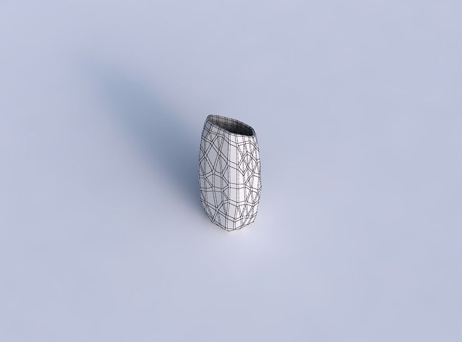 Vase bent hexagon with low-polygon 3D print model_6