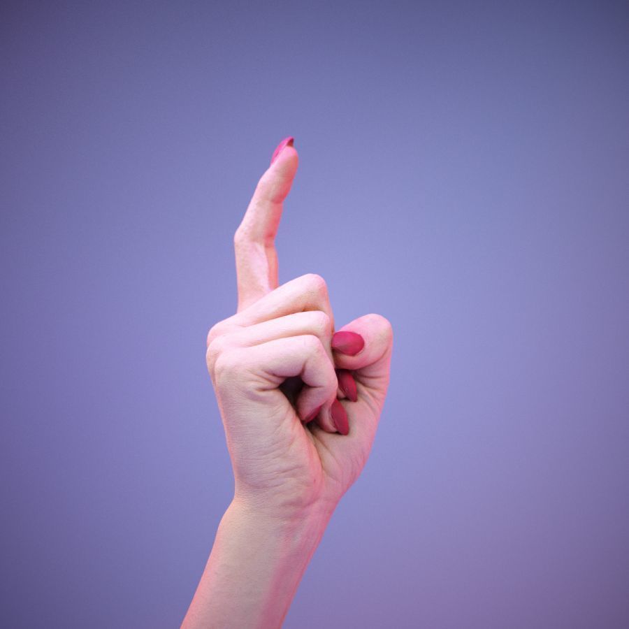 Sign Alphabet Z 3D model_2