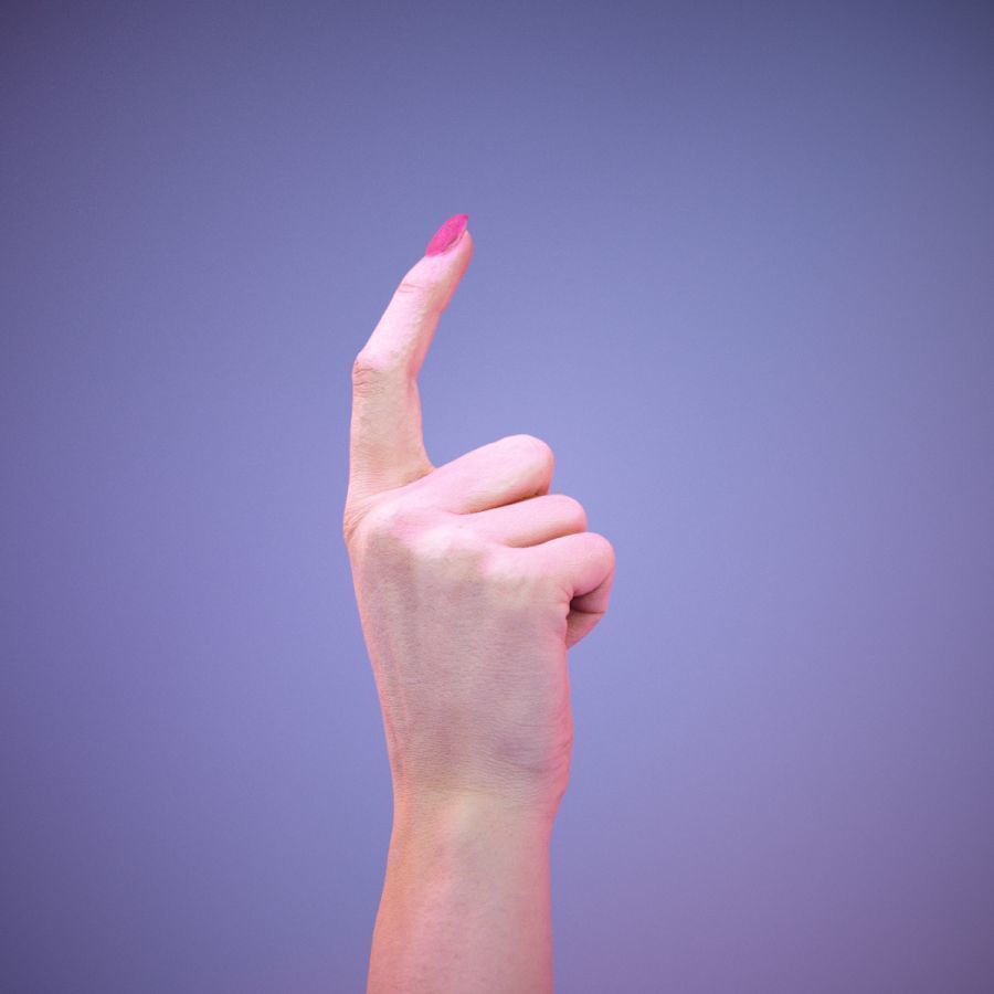 Sign Alphabet Z 3D model_4