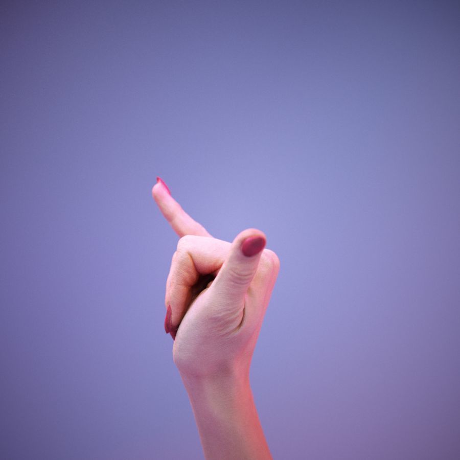 Sign Alphabet Y 3D model_9