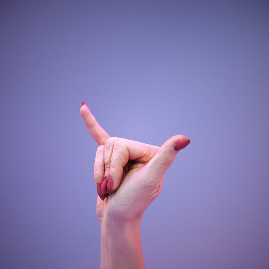 Sign Alphabet Y 3D model_10