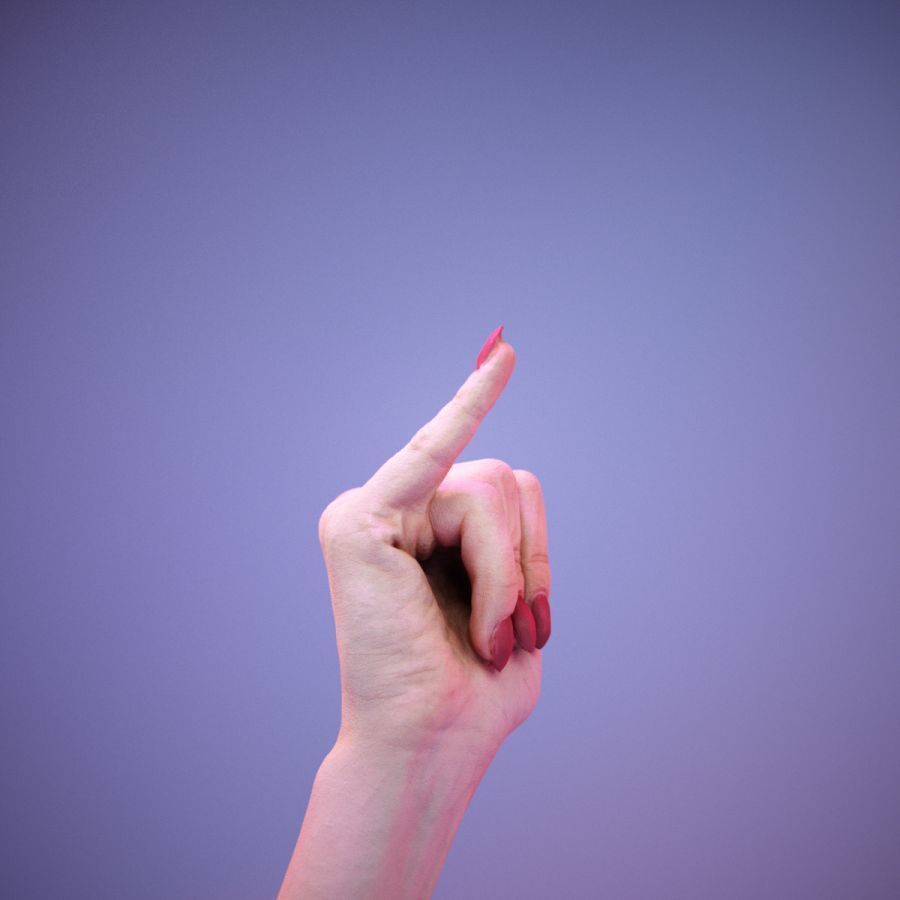 Sign Alphabet Y 3D model_2