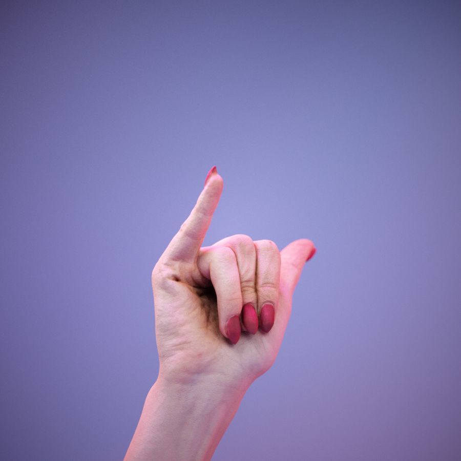 Sign Alphabet Y 3D model_1