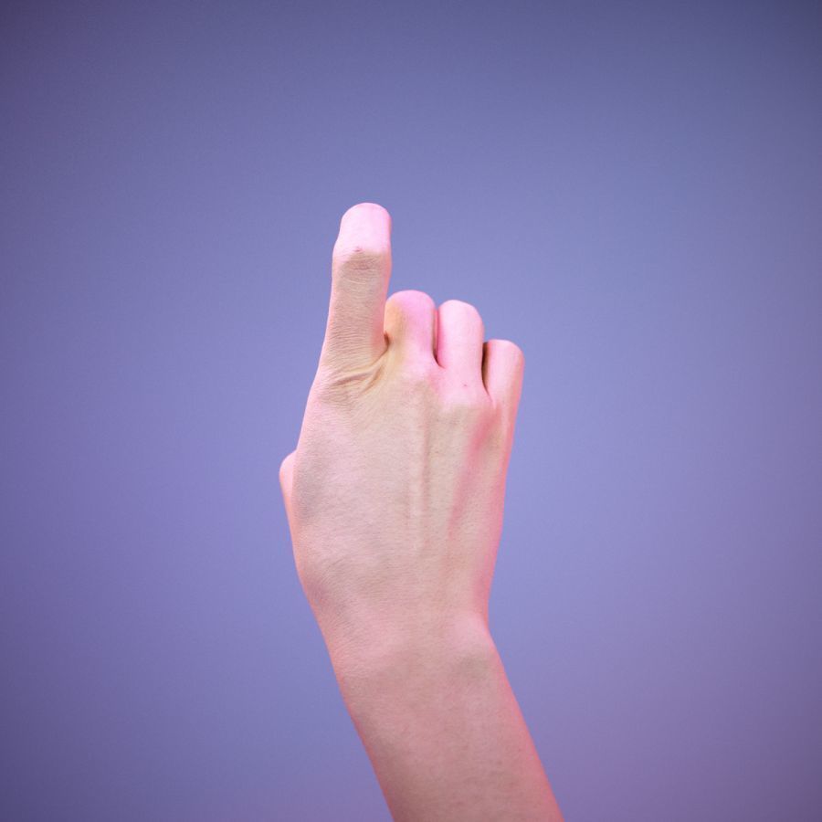 Sign Alphabet X 3D model_6