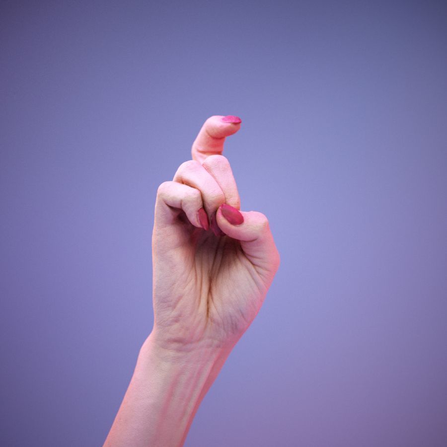 Sign Alphabet X 3D model_1