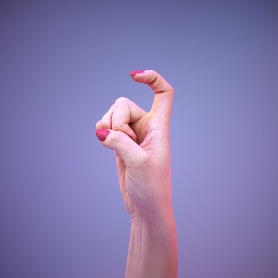 Sign Alphabet X 3D model_10