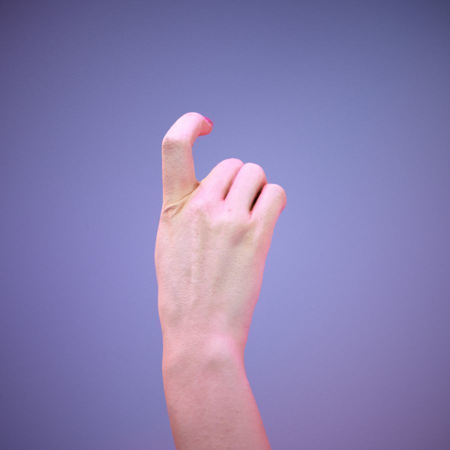 Sign Alphabet X 3D model_5