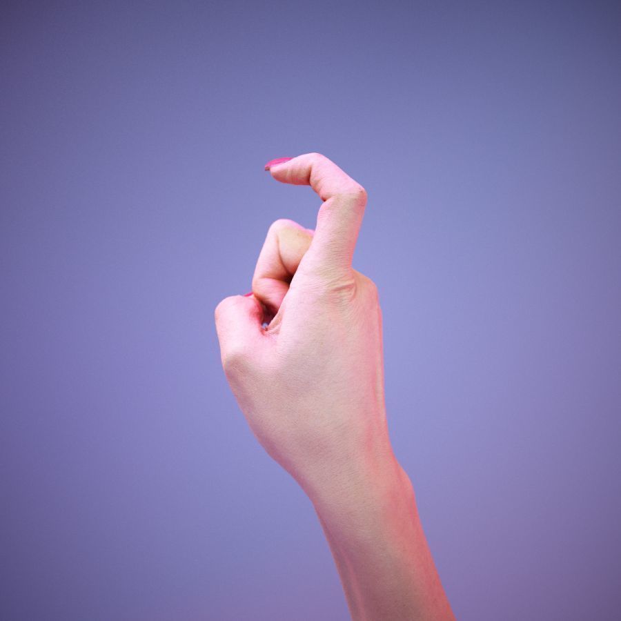 Sign Alphabet X 3D model_8