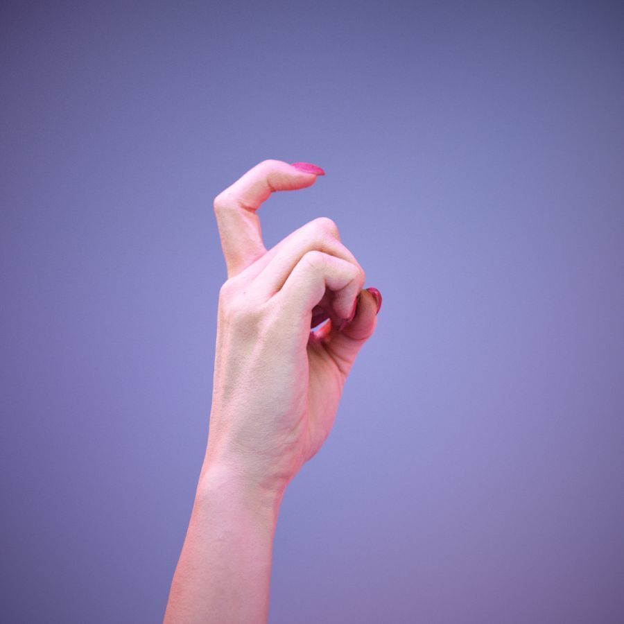 Sign Alphabet X 3D model_3