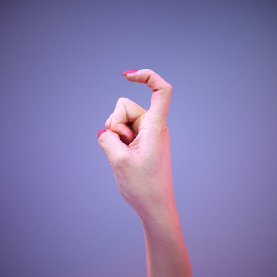 Sign Alphabet X 3D model_9