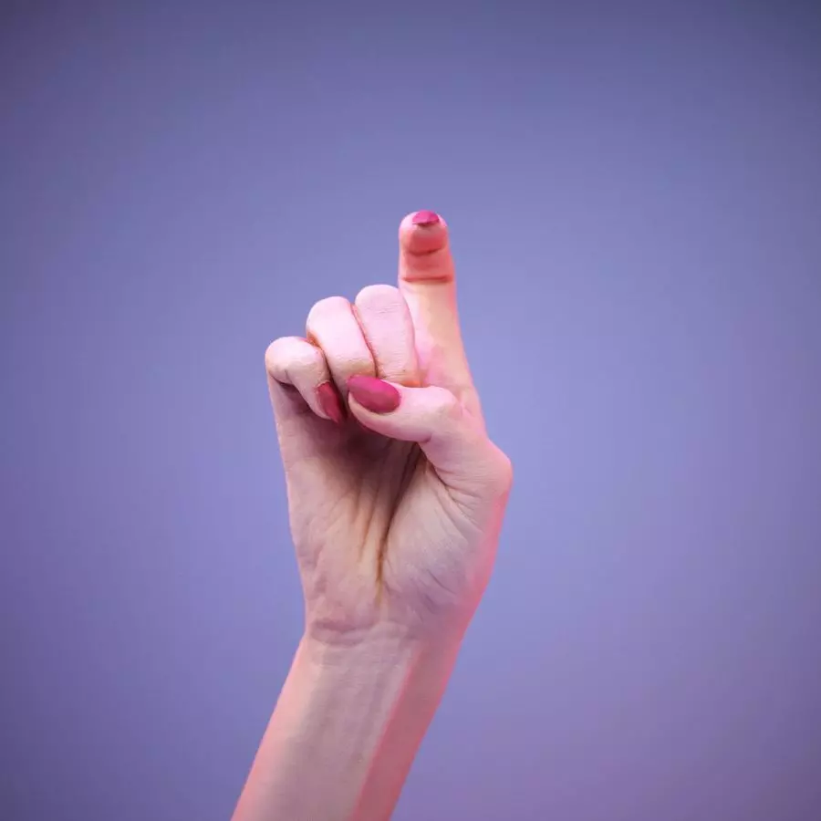 Sign Alphabet X 3D model_0