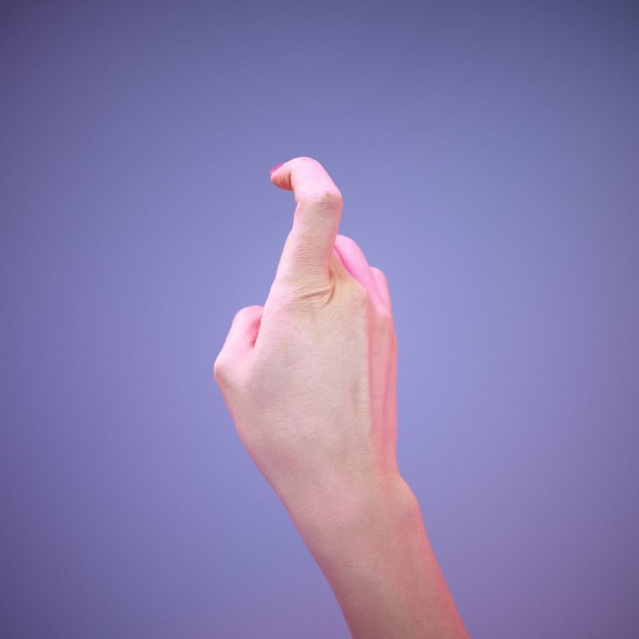 Sign Alphabet X 3D model_7