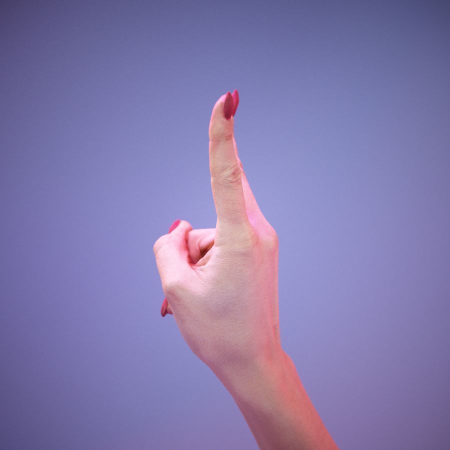 Sign Alphabet V 3D model_8