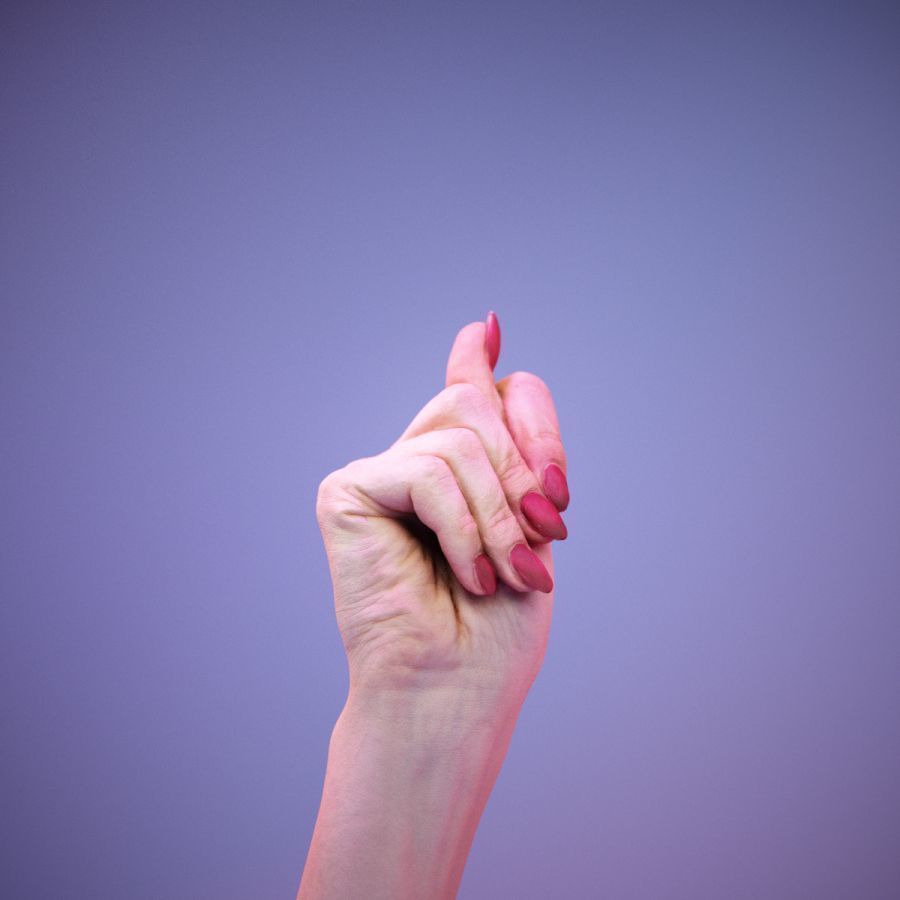 Sign Alphabet T 3D model_1