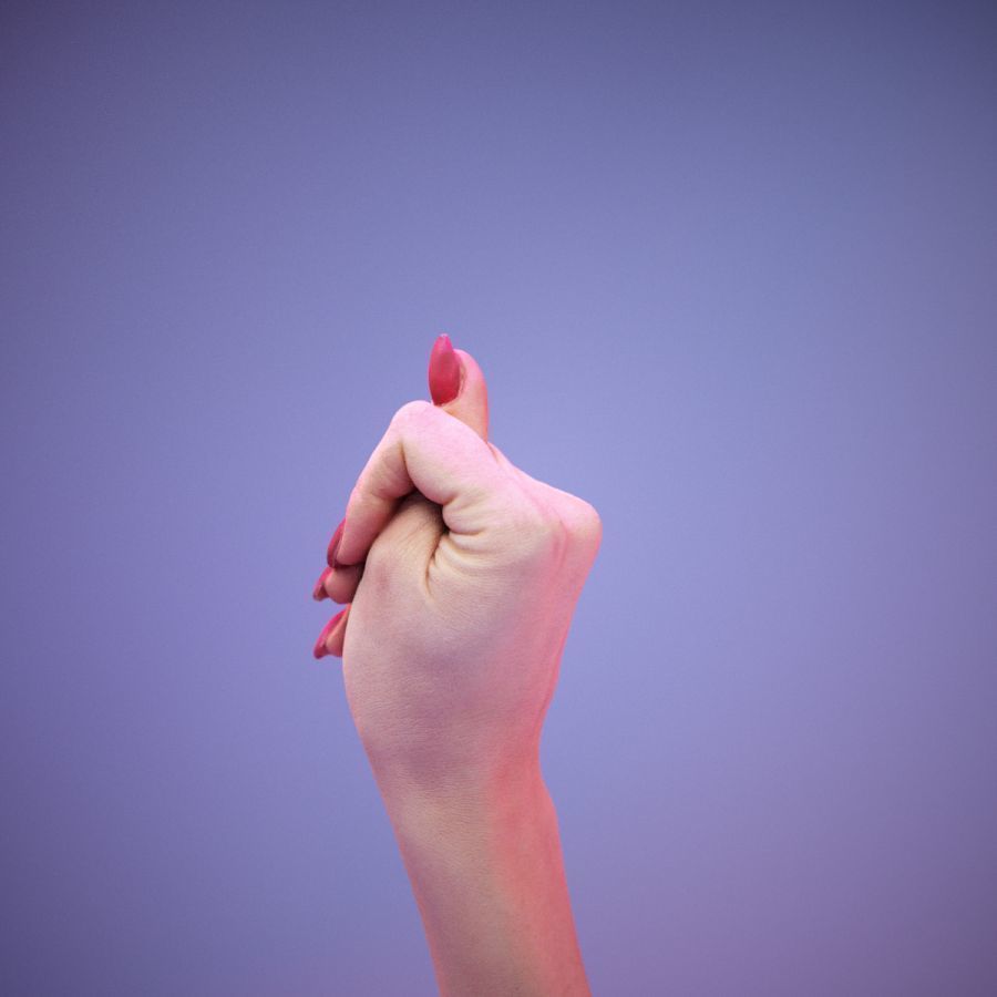 Sign Alphabet T 3D model_8