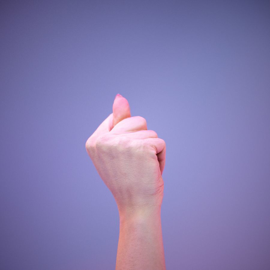 Sign Alphabet T 3D model_4