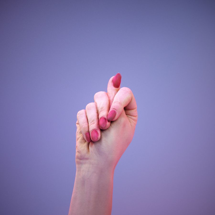 Sign Alphabet T 3D model_11