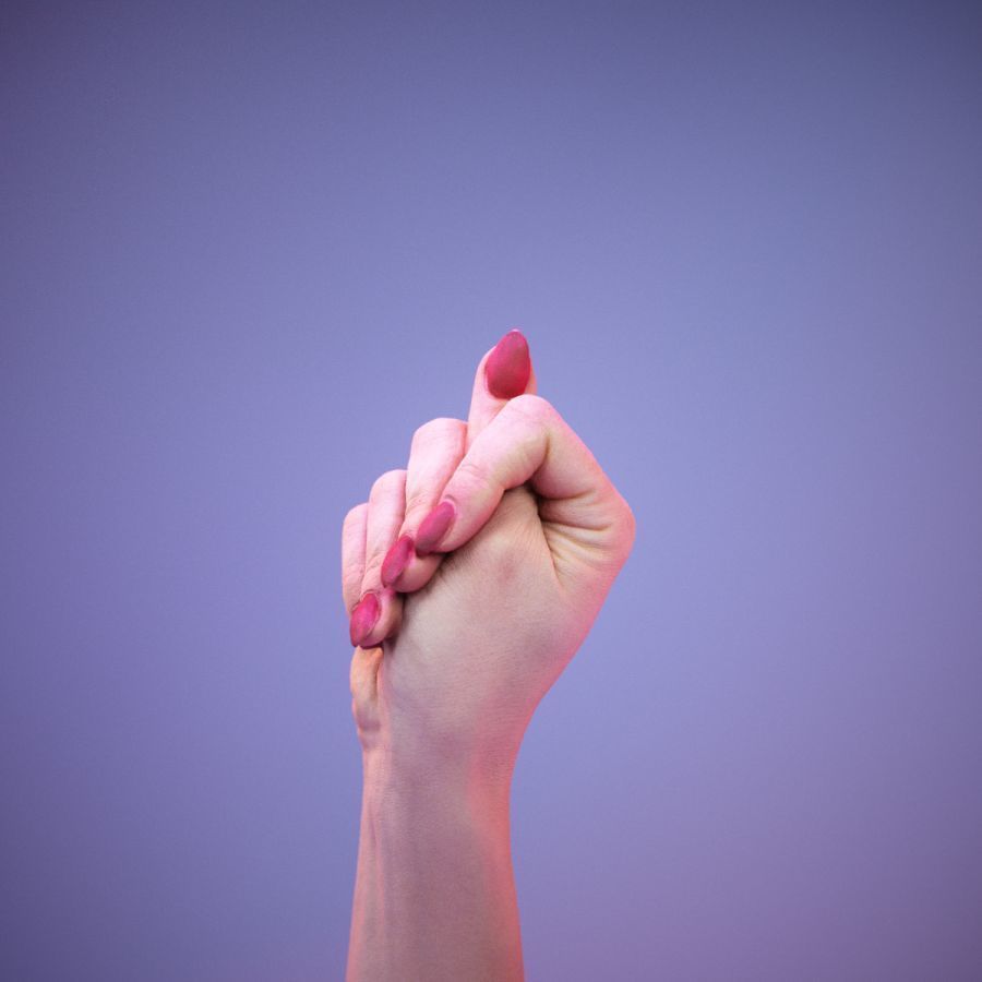 Sign Alphabet T 3D model_10