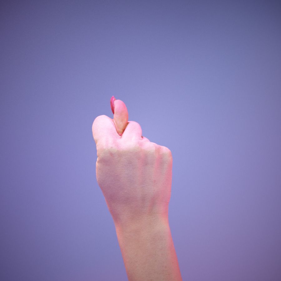 Sign Alphabet T 3D model_6