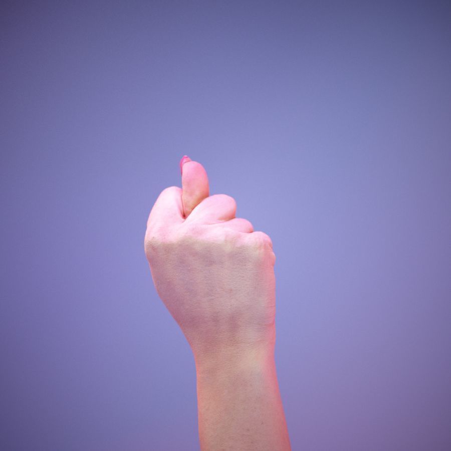 Sign Alphabet T 3D model_5