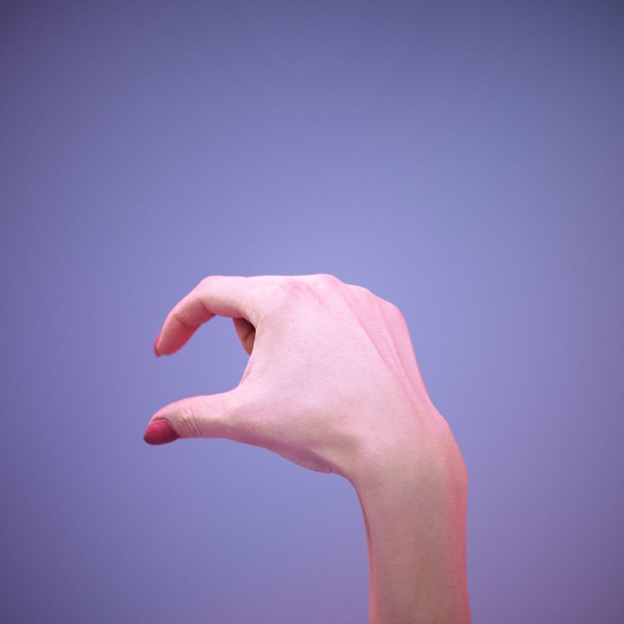 Sign Alphabet Q 3D model_10