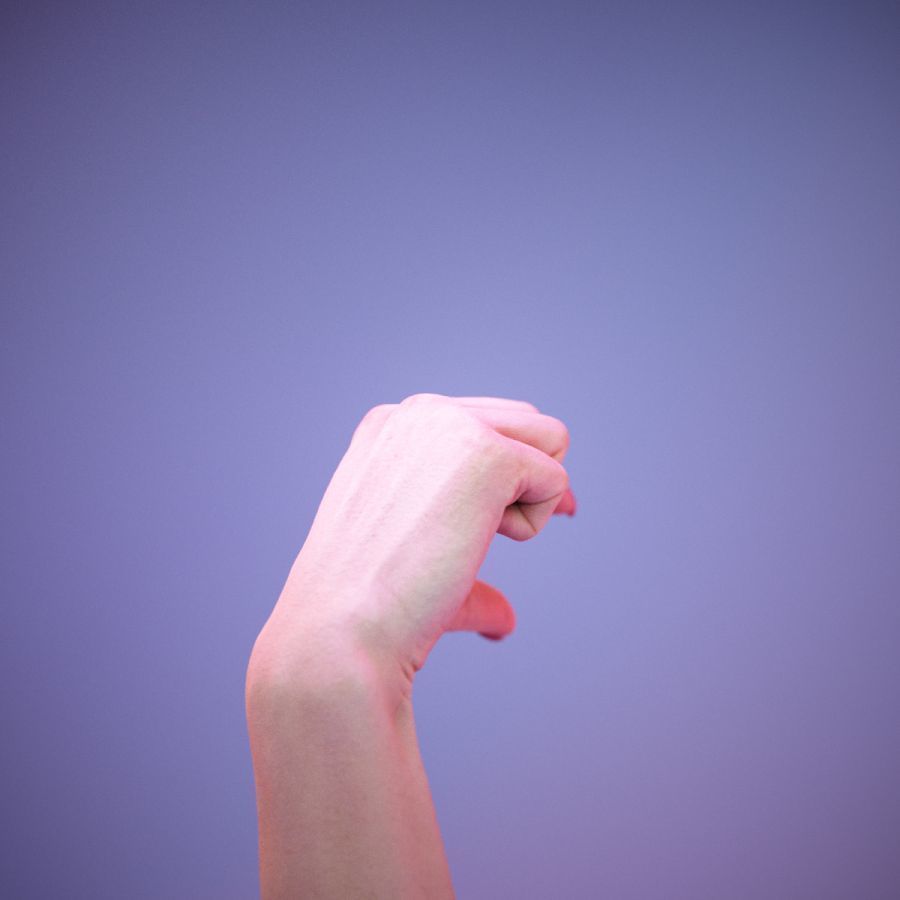 Sign Alphabet Q 3D model_7