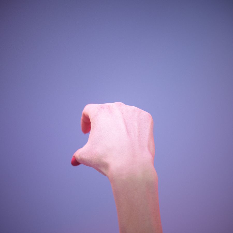 Sign Alphabet Q 3D model_9