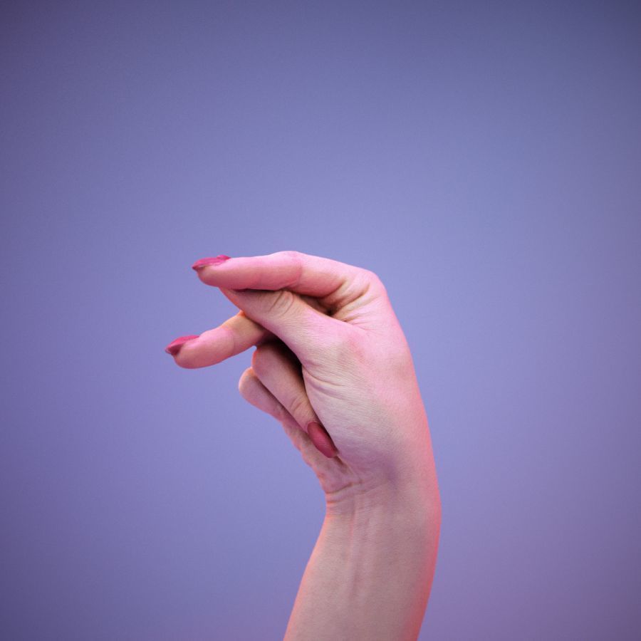 Sign Alphabet P 3D model_1