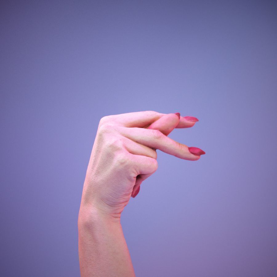 Sign Alphabet P 3D model_6