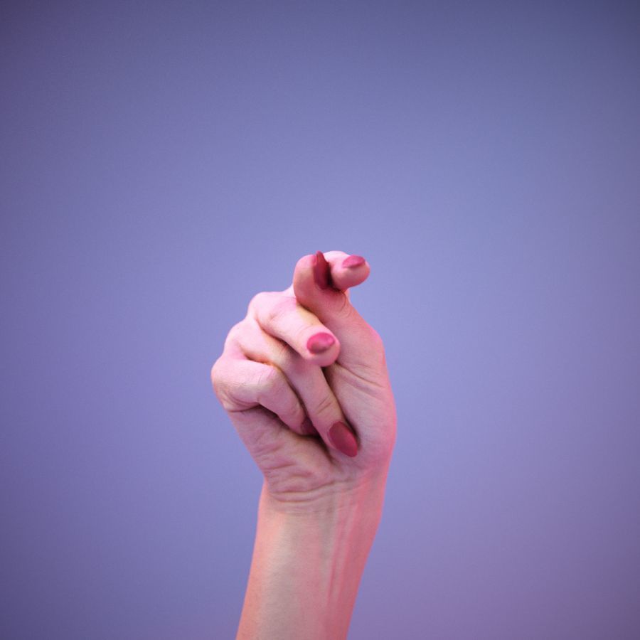 Sign Alphabet P 3D model_3