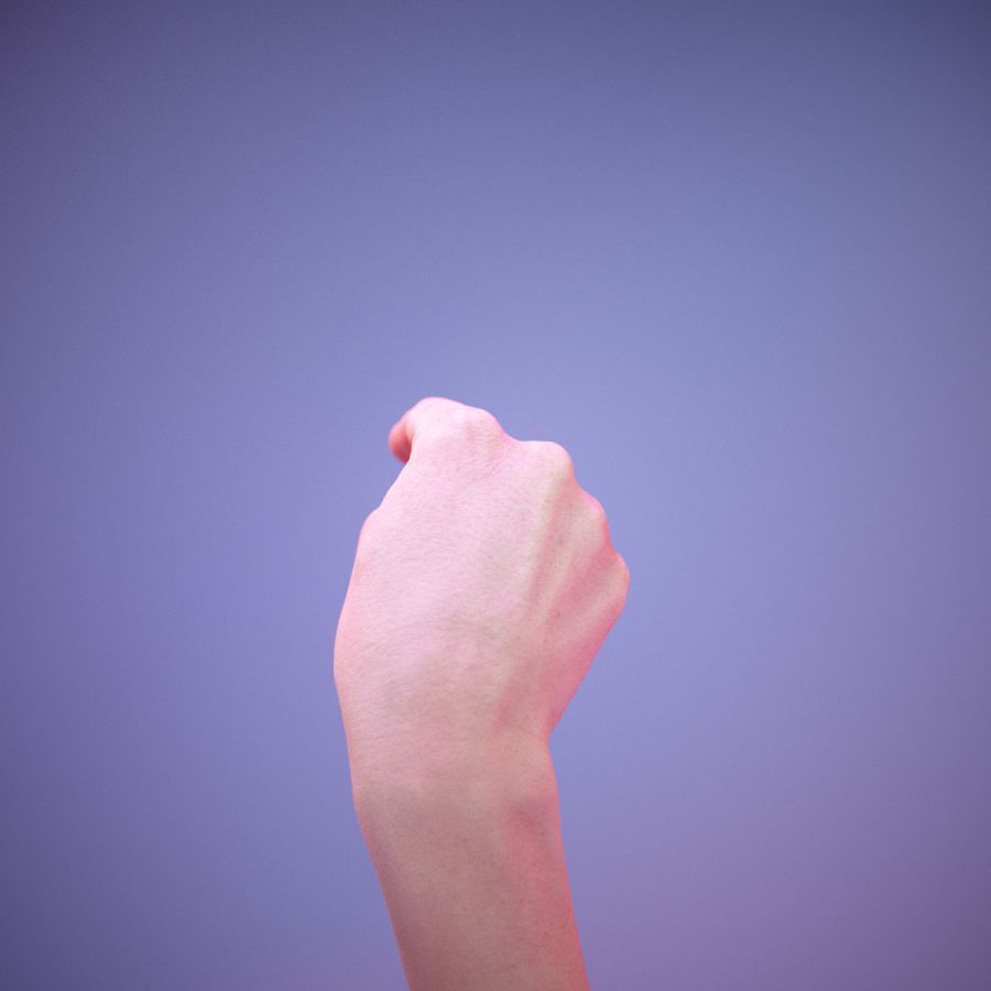 Sign Alphabet P 3D model_9