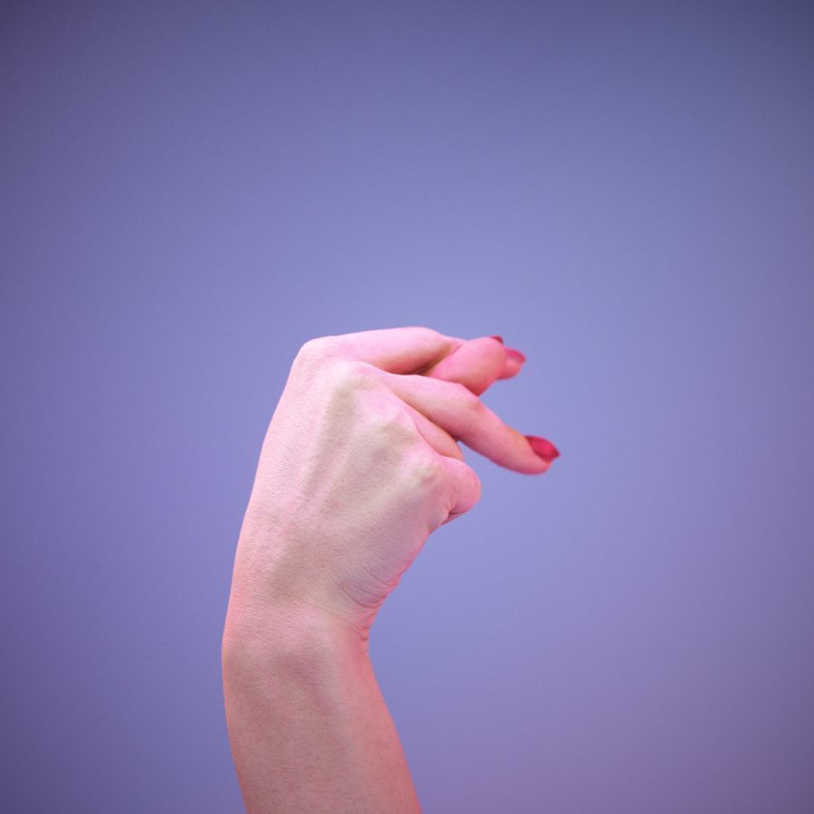 Sign Alphabet P 3D model_7