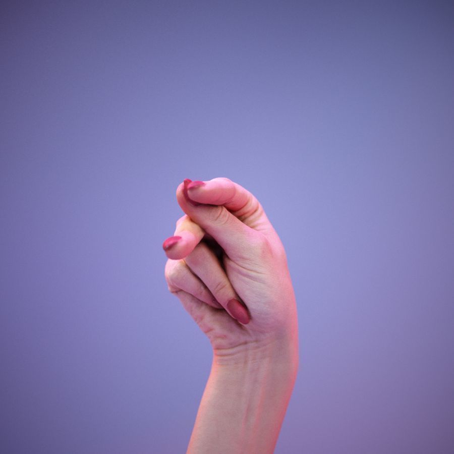 Sign Alphabet P 3D model_2