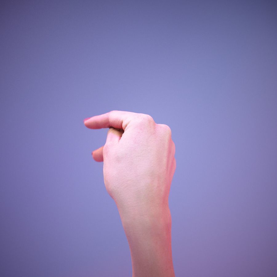 Sign Alphabet P 3D model_10