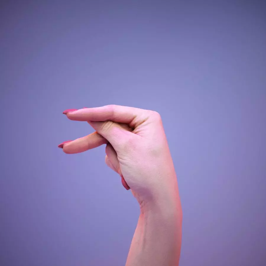 Sign Alphabet P 3D model_0