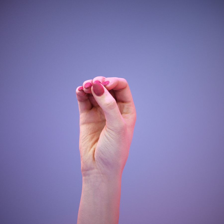 Sign Alphabet O 3D model_2