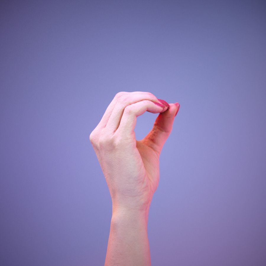 Sign Alphabet O 3D model_6