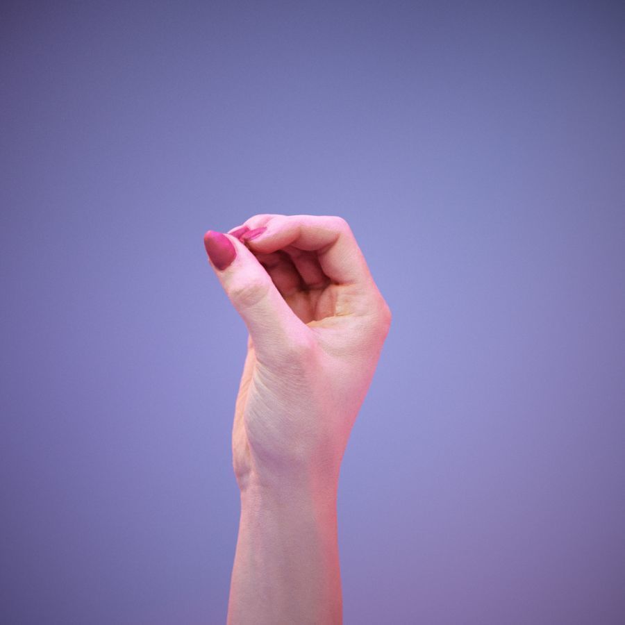 Sign Alphabet O 3D model_1