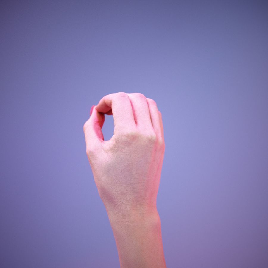 Sign Alphabet O 3D model_10