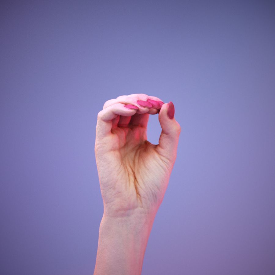 Sign Alphabet O 3D model_4